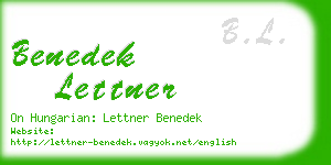 benedek lettner business card